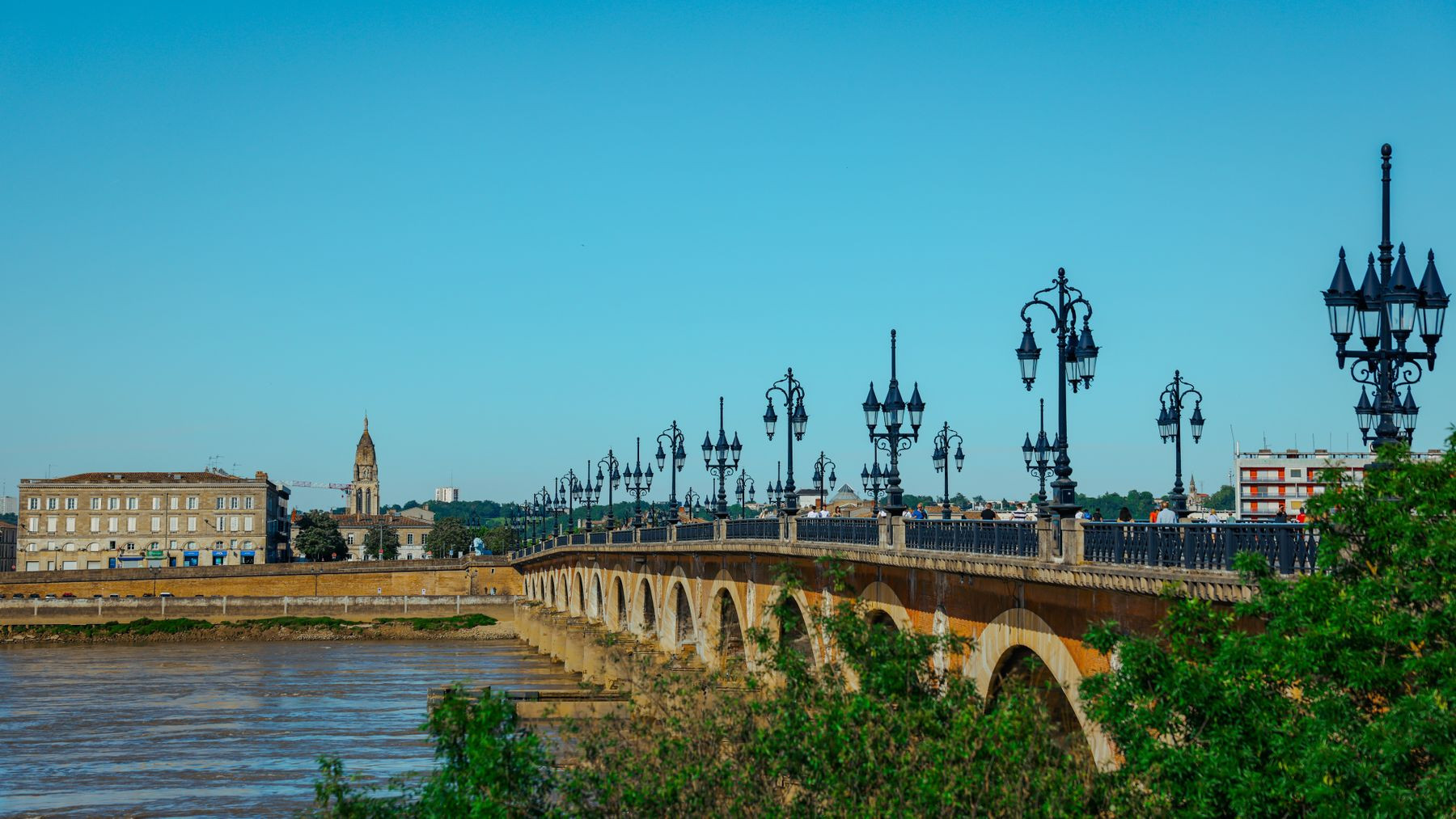 The Pont de Pierre over the Garonne in Bordeaux