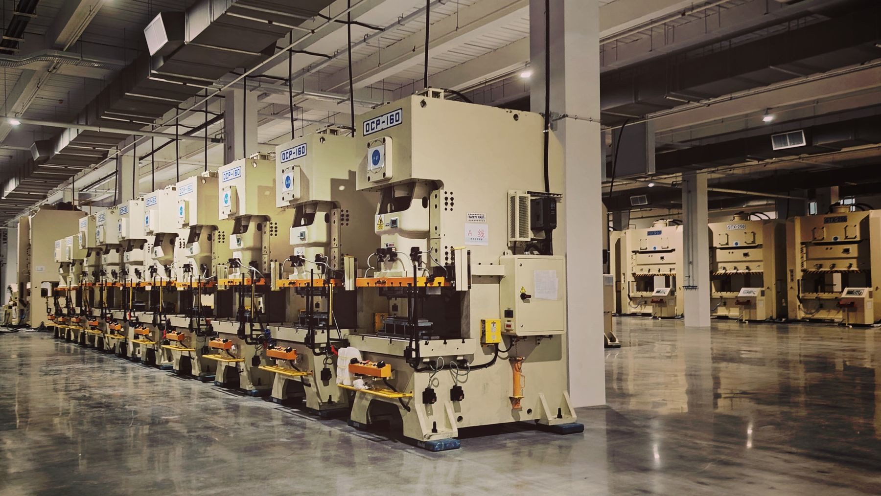 Machinery on an industrial factory floor