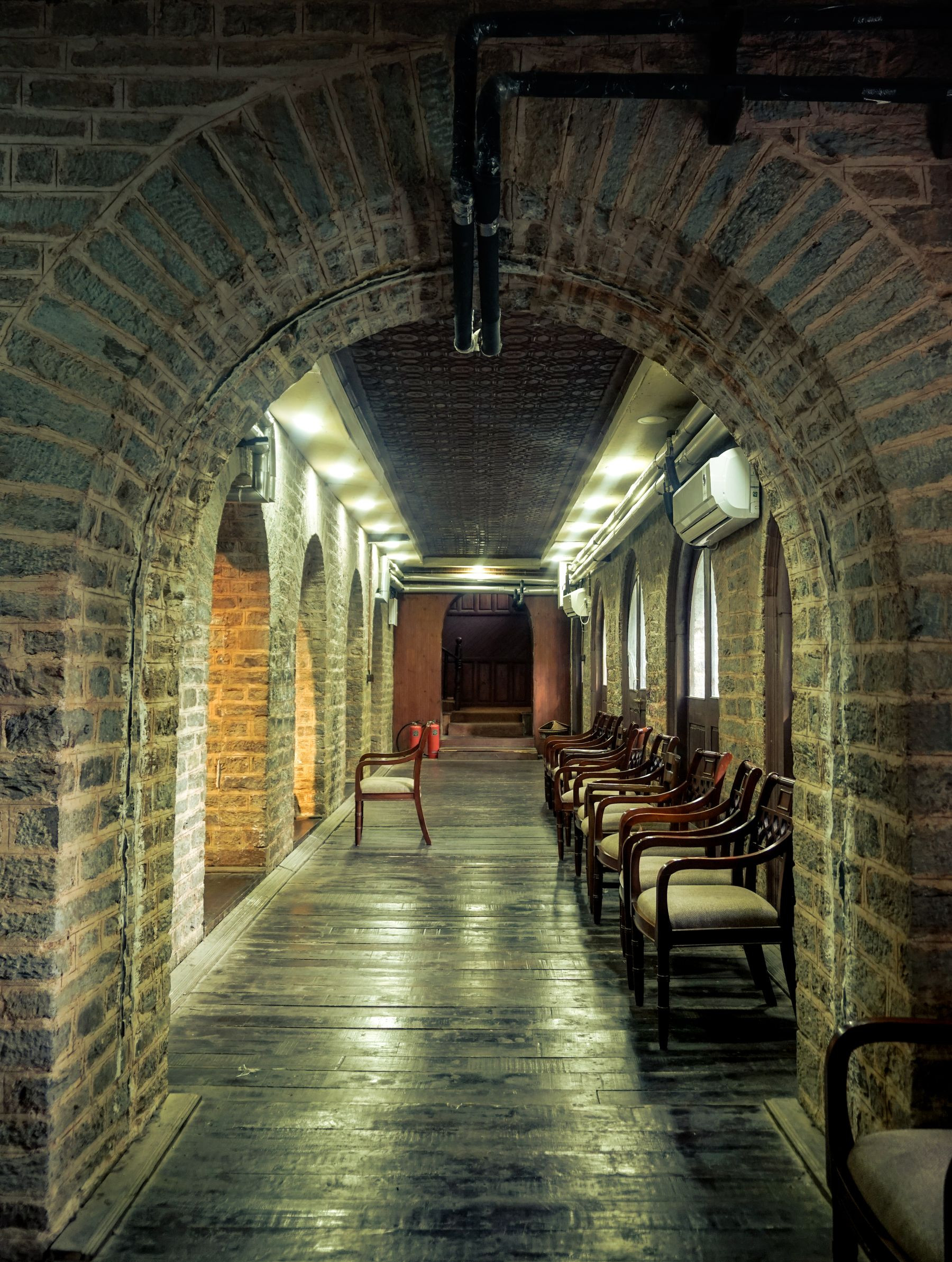 Historic arched corridor
